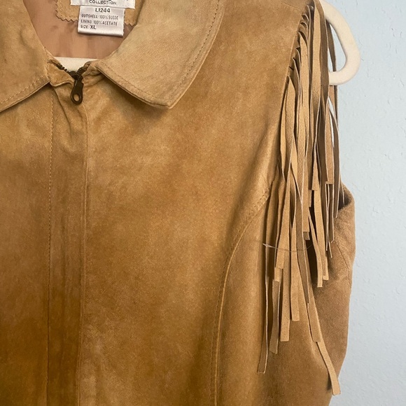 Western style Suede zip up vest - Picture 2 of 4